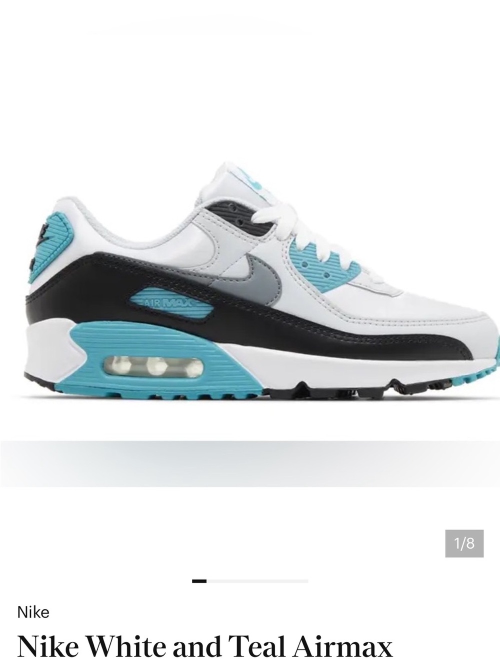 Nike Air Max Sneakers in White, Black and Teal